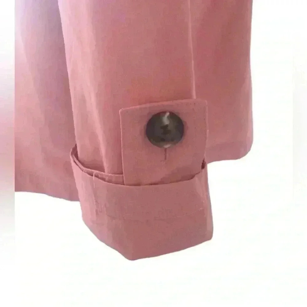 Something Navy women’s Pink Double Breasted cropped Jacket sz M botton down - Picture 7 of 9